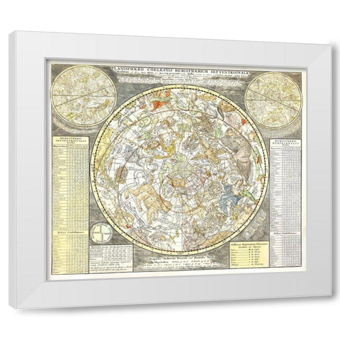 Star map of the northern starry sky White Modern Wood Framed Art Print by Allard, Carel