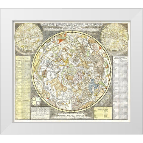 Star map of the northern starry sky White Modern Wood Framed Art Print by Allard, Carel