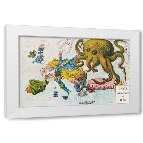 Papagallo no15 the Russian Octopus Year VI White Modern Wood Framed Art Print by Grossi, Augusto