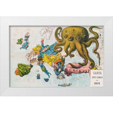 Papagallo no15 the Russian Octopus Year VI White Modern Wood Framed Art Print by Grossi, Augusto