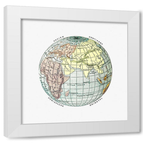 World atlas from The Practical Teaching of Geography 1878 White Modern Wood Framed Art Print by British Library
