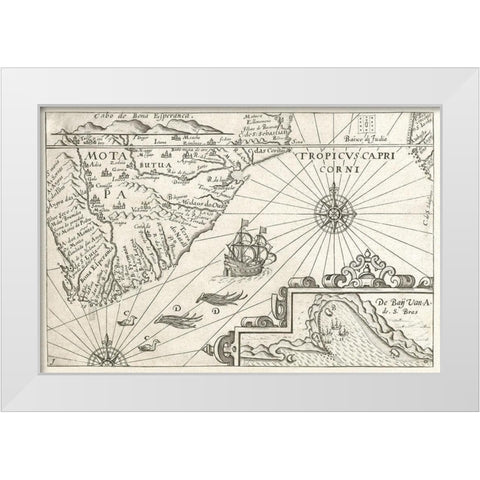 Map of the Cape of Good Hope White Modern Wood Framed Art Print by Vintage Maps