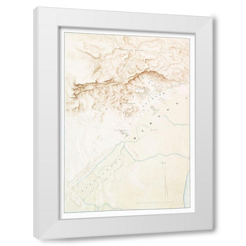 Topographic map of the ruins of Thebes White Modern Wood Framed Art Print by d Avennes, Emile Prisse