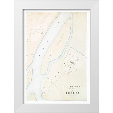 Topographic map of the ruins of Thebes White Modern Wood Framed Art Print by d Avennes, Emile Prisse