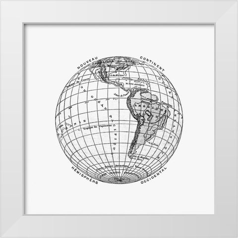 World atlas from The Practical Teaching of Geography 1878 White Modern Wood Framed Art Print by British Library