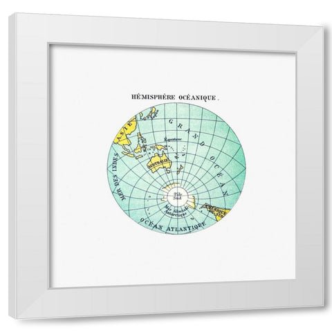 World atlas from Voyeurs Checklist 1881 White Modern Wood Framed Art Print by British Library