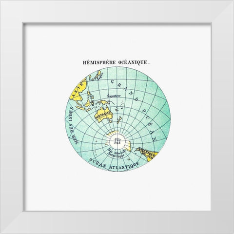 World atlas from Voyeurs Checklist 1881 White Modern Wood Framed Art Print by British Library