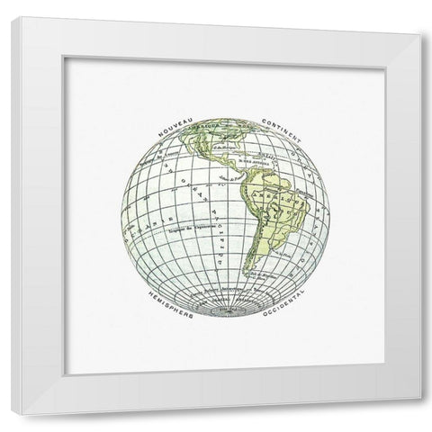 World atlas from The Practical Teaching of Geography 1878 White Modern Wood Framed Art Print by British Library