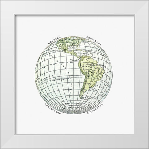 World atlas from The Practical Teaching of Geography 1878 White Modern Wood Framed Art Print by British Library