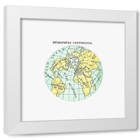 World atlas from Voyeurs Checklist 1881 White Modern Wood Framed Art Print by British Library