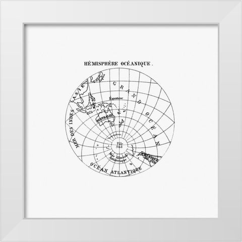 World atlas from Voyeurs Checklist 1881 White Modern Wood Framed Art Print by British Library