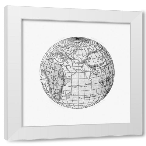 World atlas from The Practical Teaching of Geography 1878 White Modern Wood Framed Art Print by British Library