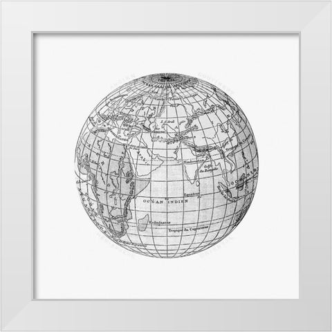 World atlas from The Practical Teaching of Geography 1878 White Modern Wood Framed Art Print by British Library