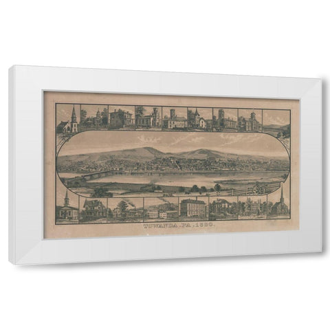 Towanda-Pennsylvania 1880 White Modern Wood Framed Art Print by Vintage Places