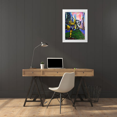 Dancing in the Street White Modern Wood Framed Art Print by Ghanooni, Sarah