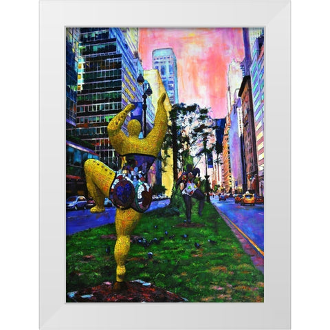 Dancing in the Street White Modern Wood Framed Art Print by Ghanooni, Sarah