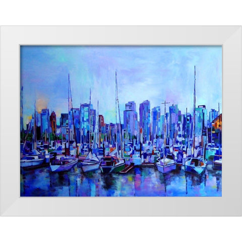 Dock of the Bay White Modern Wood Framed Art Print by Ghanooni, Sarah