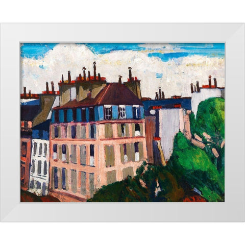 Rooftops-Paris White Modern Wood Framed Art Print by Sayen, Henry Lyman