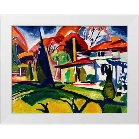 Newmans House White Modern Wood Framed Art Print by Sayen, Henry Lyman