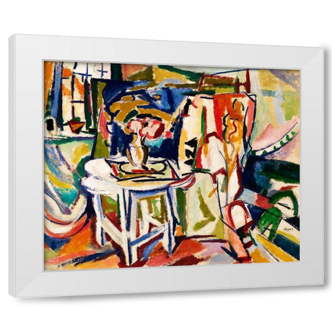 Interior White Modern Wood Framed Art Print by Sayen, Henry Lyman