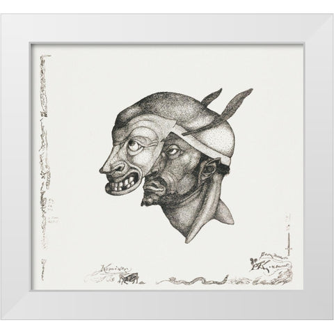Komiker White Modern Wood Framed Art Print by Klee, Paul