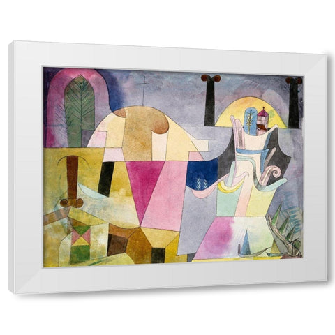 Black Columns in a Landscape White Modern Wood Framed Art Print by Klee, Paul