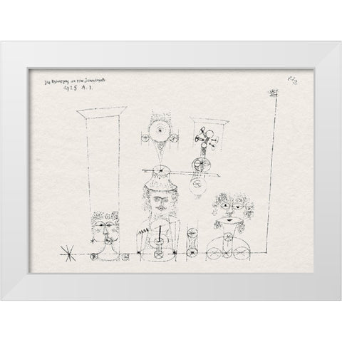In Memory of an All Girl Band White Modern Wood Framed Art Print by Klee, Paul