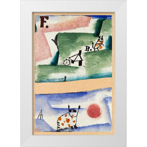 Tomcats Turf White Modern Wood Framed Art Print by Klee, Paul