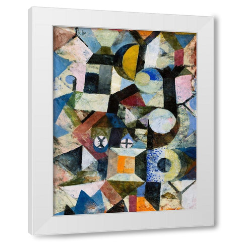 Composition with the Yellow Half-Moon and the Y White Modern Wood Framed Art Print by Klee, Paul