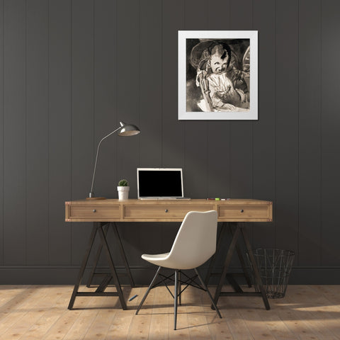 Sketch of Felix Klee White Modern Wood Framed Art Print by Klee, Paul