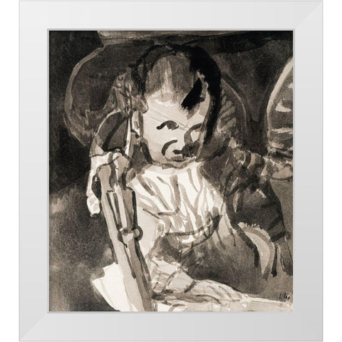 Sketch of Felix Klee White Modern Wood Framed Art Print by Klee, Paul