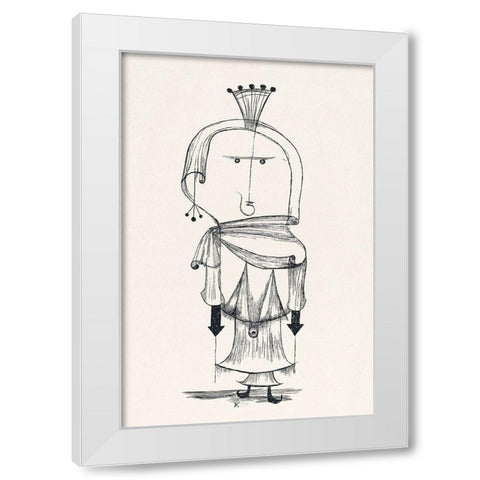 Witch with a Comb White Modern Wood Framed Art Print by Klee, Paul