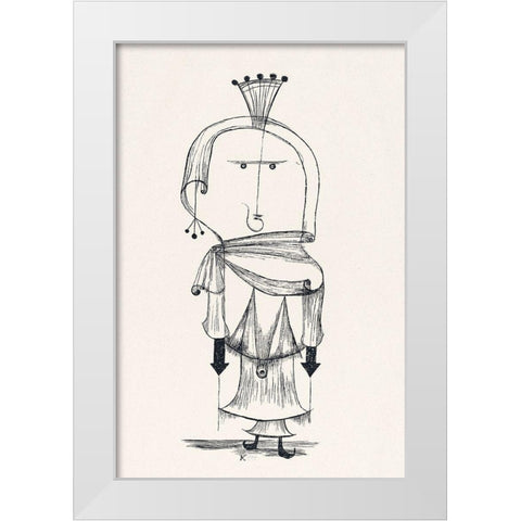 Witch with a Comb White Modern Wood Framed Art Print by Klee, Paul