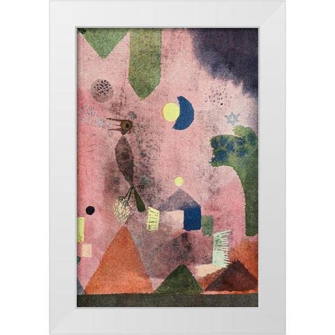 Singing Nightingale 1922 White Modern Wood Framed Art Print by Klee, Paul