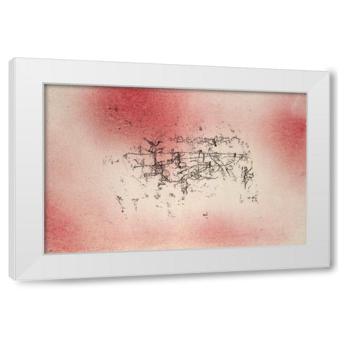 Bird Landscape White Modern Wood Framed Art Print by Klee, Paul