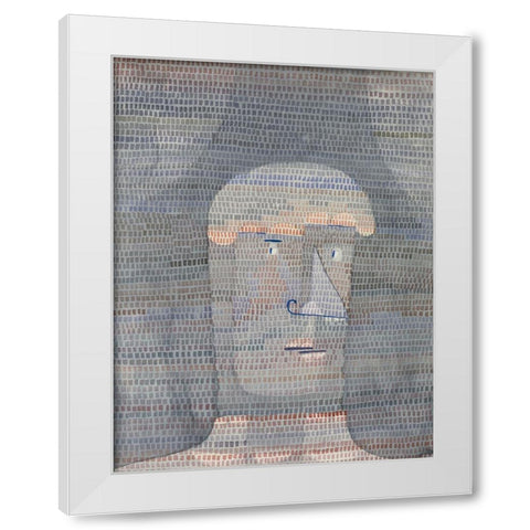 Athletes Head White Modern Wood Framed Art Print by Klee, Paul