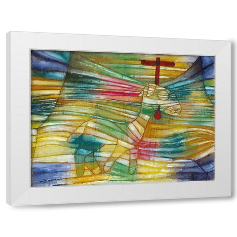 The Lamb White Modern Wood Framed Art Print by Klee, Paul