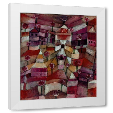 Rose Garden White Modern Wood Framed Art Print by Klee, Paul