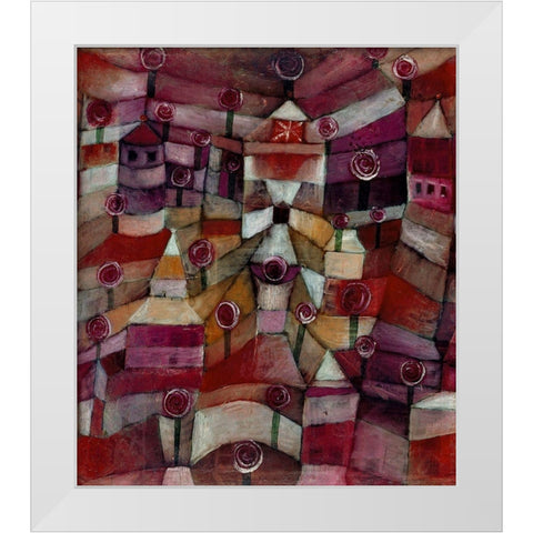 Rose Garden White Modern Wood Framed Art Print by Klee, Paul