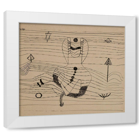 Rider Unhorsed and Bewitched White Modern Wood Framed Art Print by Klee, Paul