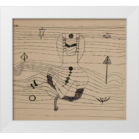Rider Unhorsed and Bewitched White Modern Wood Framed Art Print by Klee, Paul