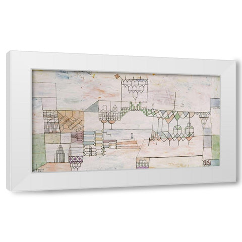 Great Hall for Singers White Modern Wood Framed Art Print by Klee, Paul