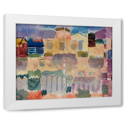 Garden in St. Germain - The European Quarter Near Tunis White Modern Wood Framed Art Print by Klee, Paul