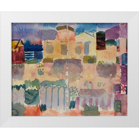 Garden in St. Germain - The European Quarter Near Tunis White Modern Wood Framed Art Print by Klee, Paul