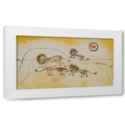A Pride of Lions White Modern Wood Framed Art Print by Klee, Paul