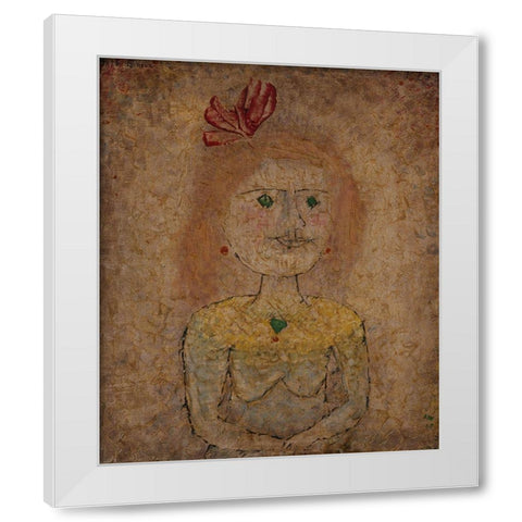 Small Portrait of a Girl in Yellow White Modern Wood Framed Art Print by Klee, Paul