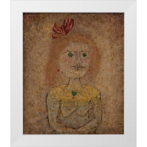 Small Portrait of a Girl in Yellow White Modern Wood Framed Art Print by Klee, Paul