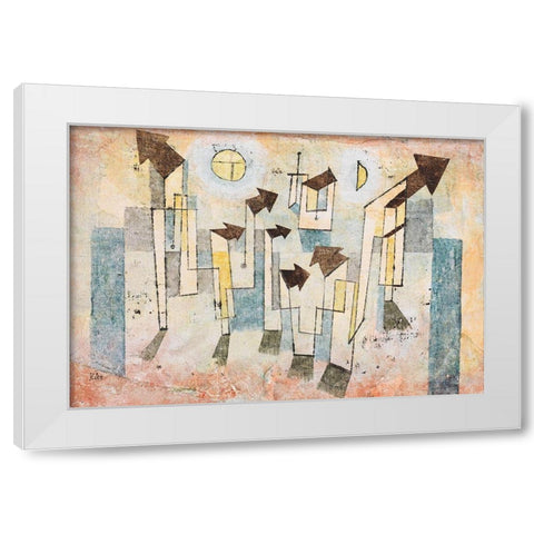 Mural from the Temple of Longing White Modern Wood Framed Art Print by Klee, Paul