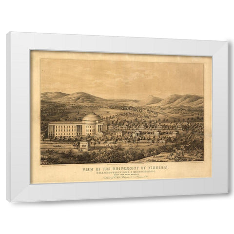 University of Virginia 1856 White Modern Wood Framed Art Print by Vintage Places