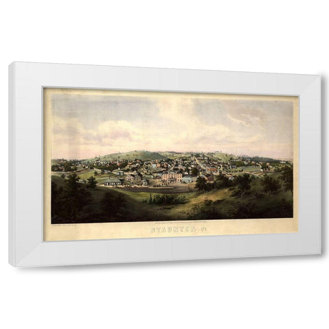 Staunton Virginia 1857 White Modern Wood Framed Art Print by Vintage Places